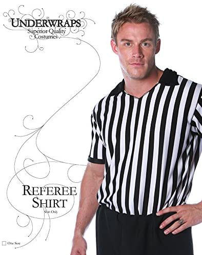 Men's Referee Shirt, One Size, Black & White