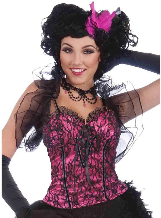 Burlesque Pink Costume Corset Top, One Size