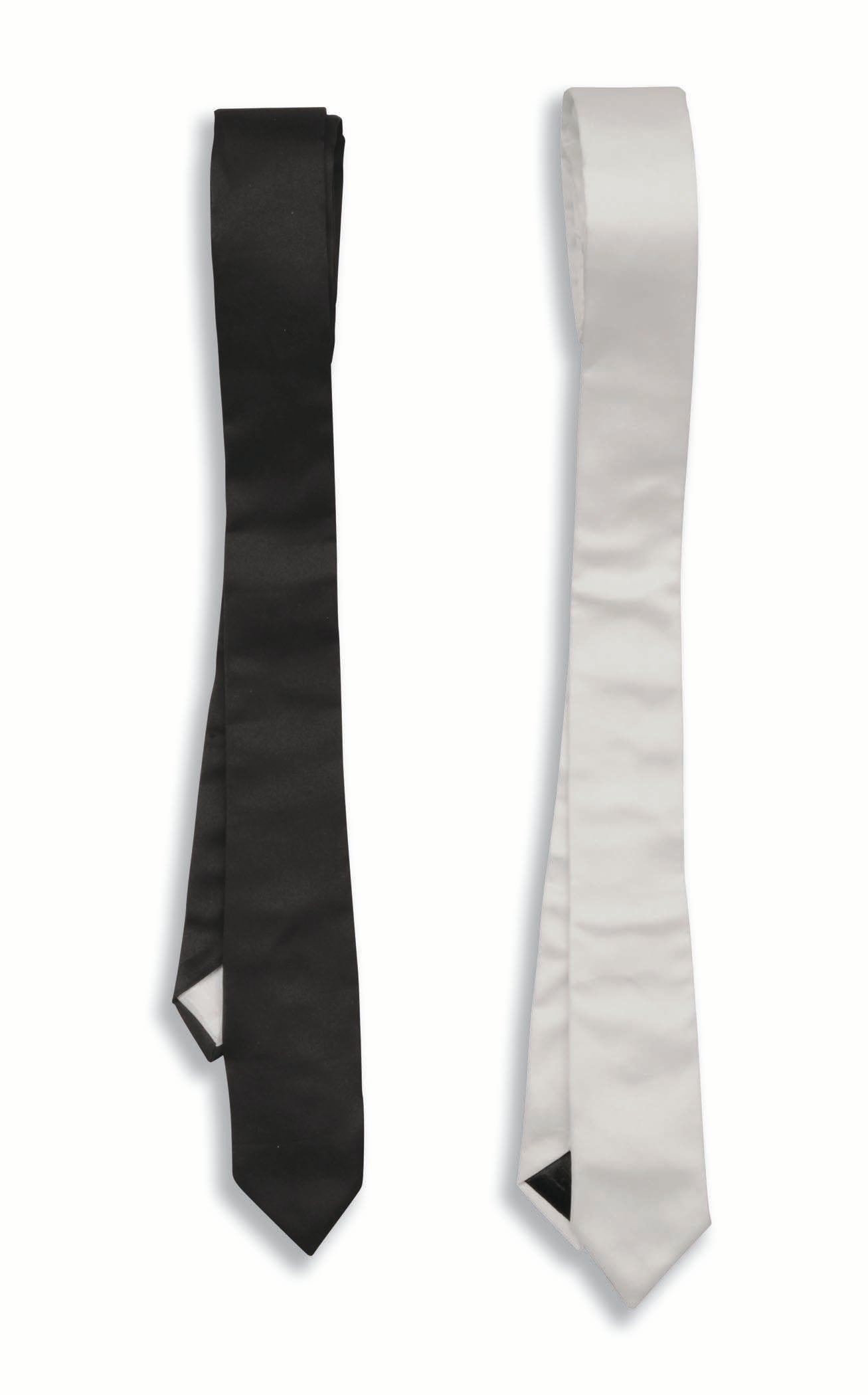 1950's White Skinny Style Tie Cravate