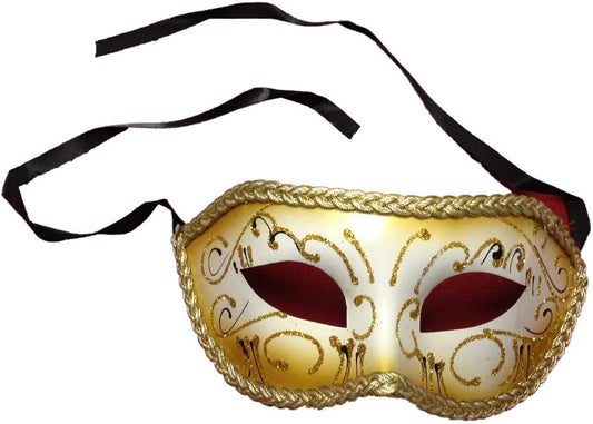 Fancy Masquerade Half Mask, Gold or Purple
