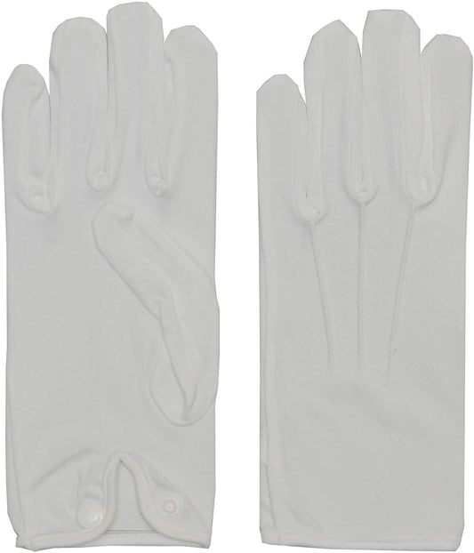 Men's Nylon White Gloves w/snap