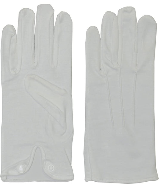 Men's Large Adult White Cotton Gloves w/snap