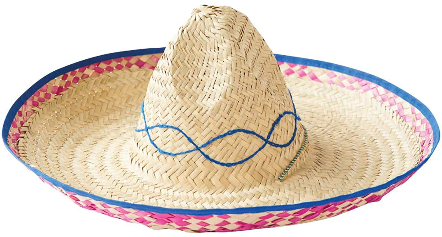 Sombrero Hat Embroidered Straw Novelty Costume  - Adult