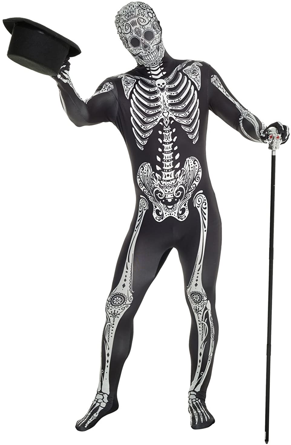Morphsuits Men's Day of the Dead Adult Costume, DOD XXL