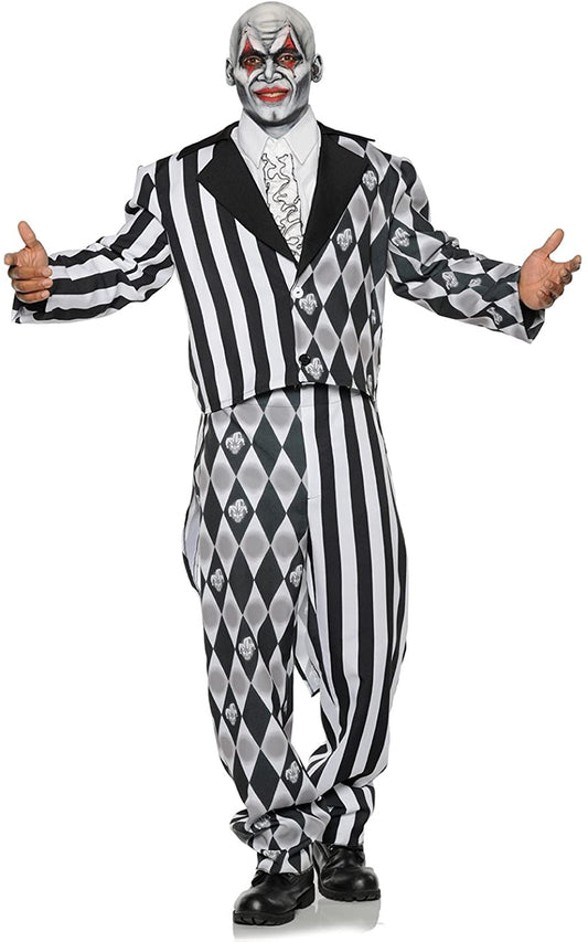 The Jester Teen Black & White Clown Tuxedo Halloween Costume