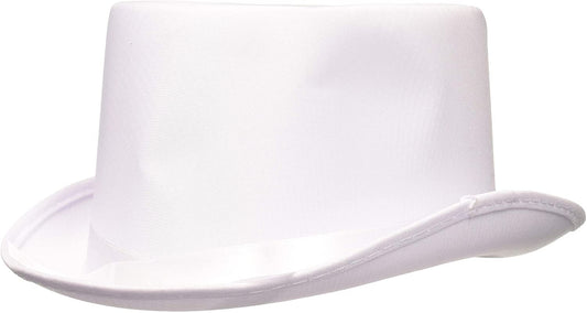 Top Hat for Adults Deluxe Satin White - Costume Accessory