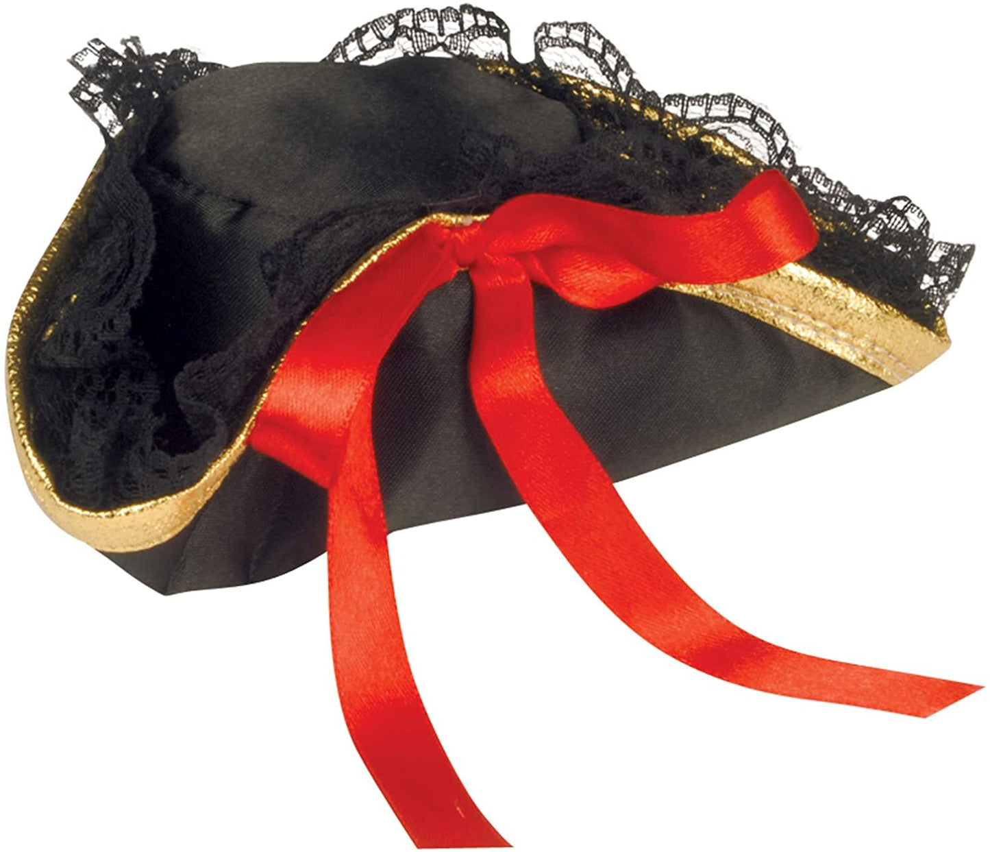 Ladies Tri-Corner Pirate Mini Hat Hair Clip, Black, One Size