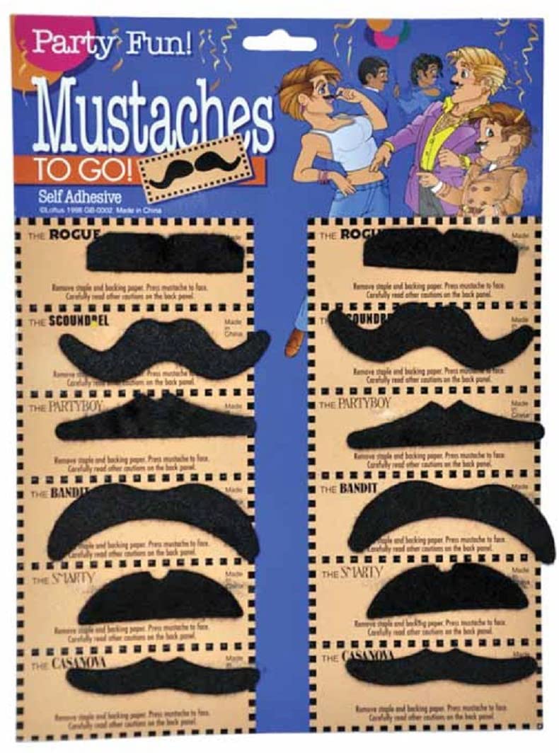 Assorted Party Fun Mustaches To Go -
