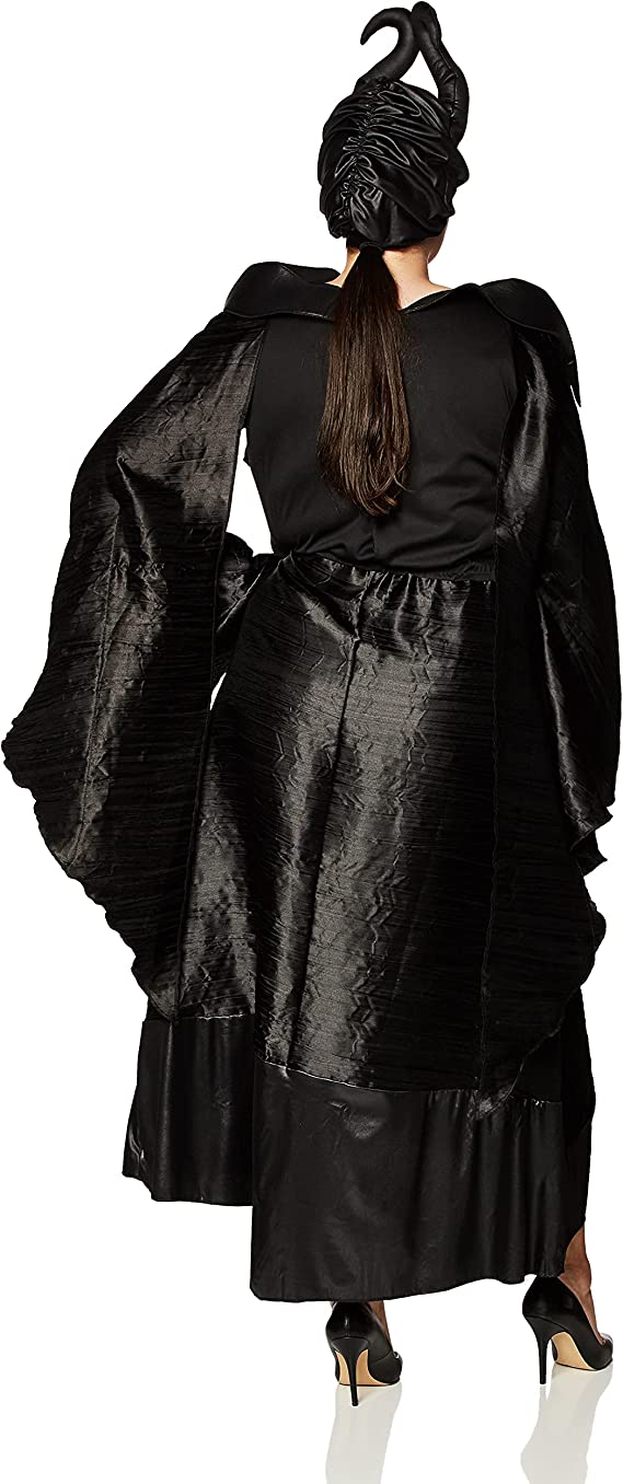 Maleficent Women's Costume with Horns Large Ladies Size 12