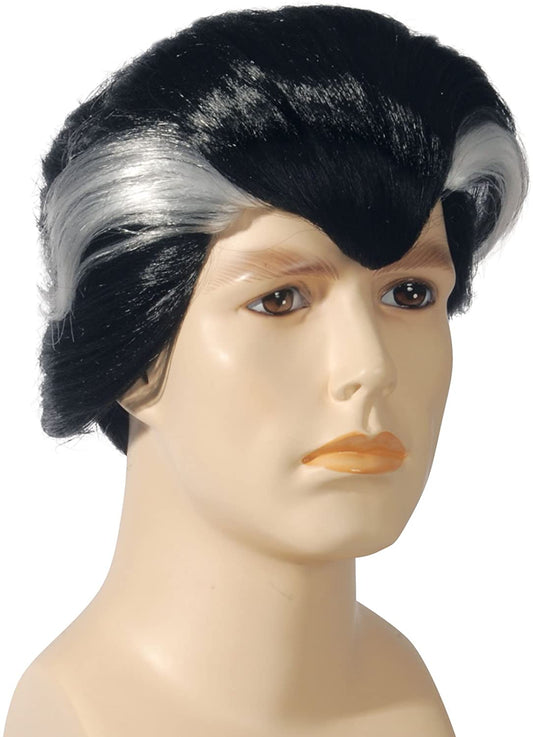 Vampire Wig Black with Silver Streaks Wig, One Size