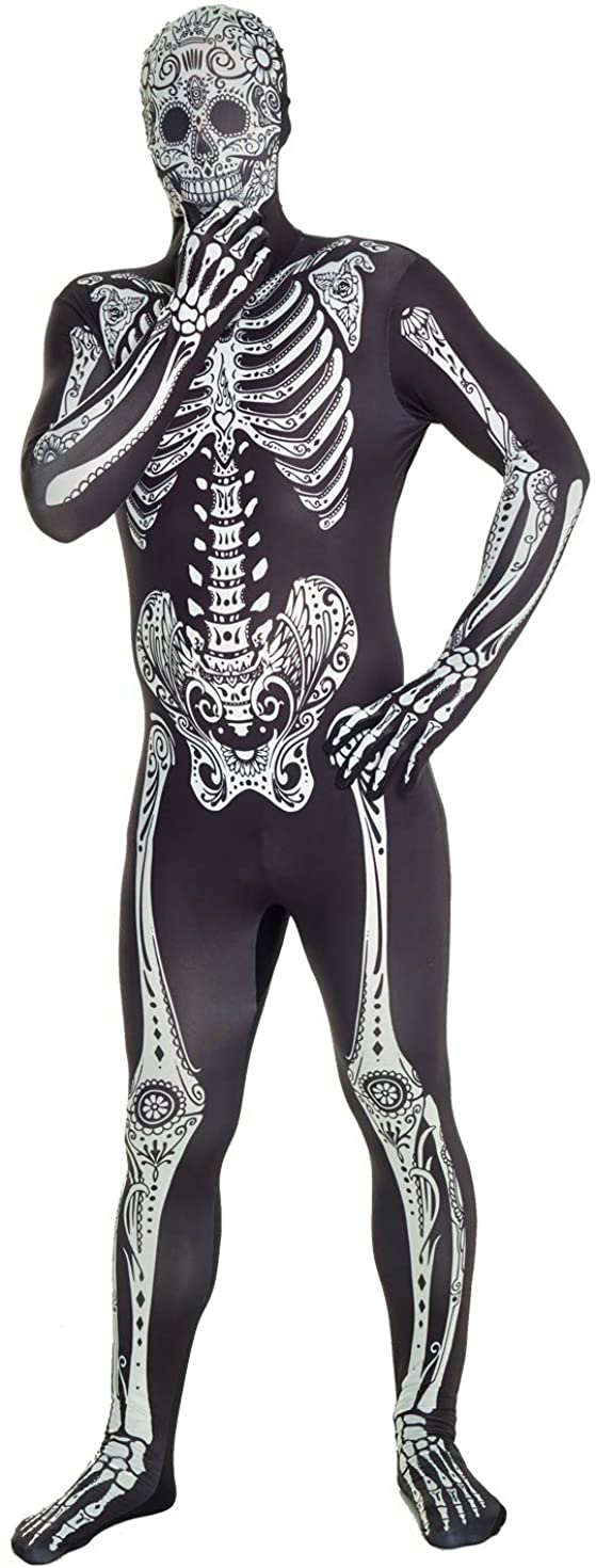 Morphsuits Men's Day of the Dead Adult Costume, DOD XXL