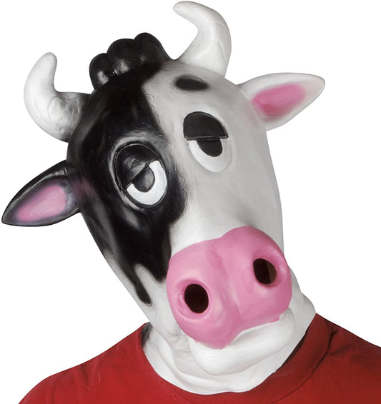 Cow Animal Mask, White/Black, One Size
