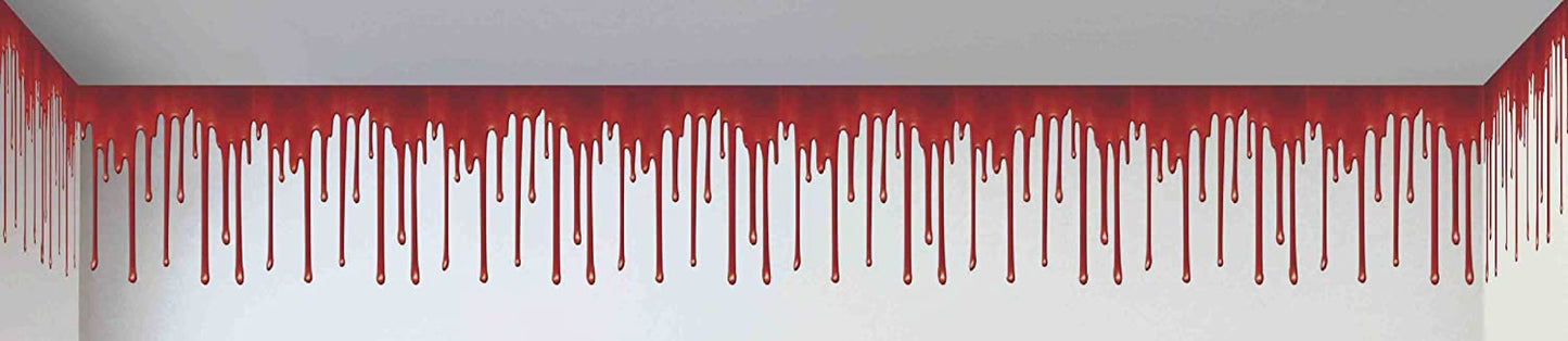 Dungeon Decor Wall Border Backdrop, 100', Dripping Blood