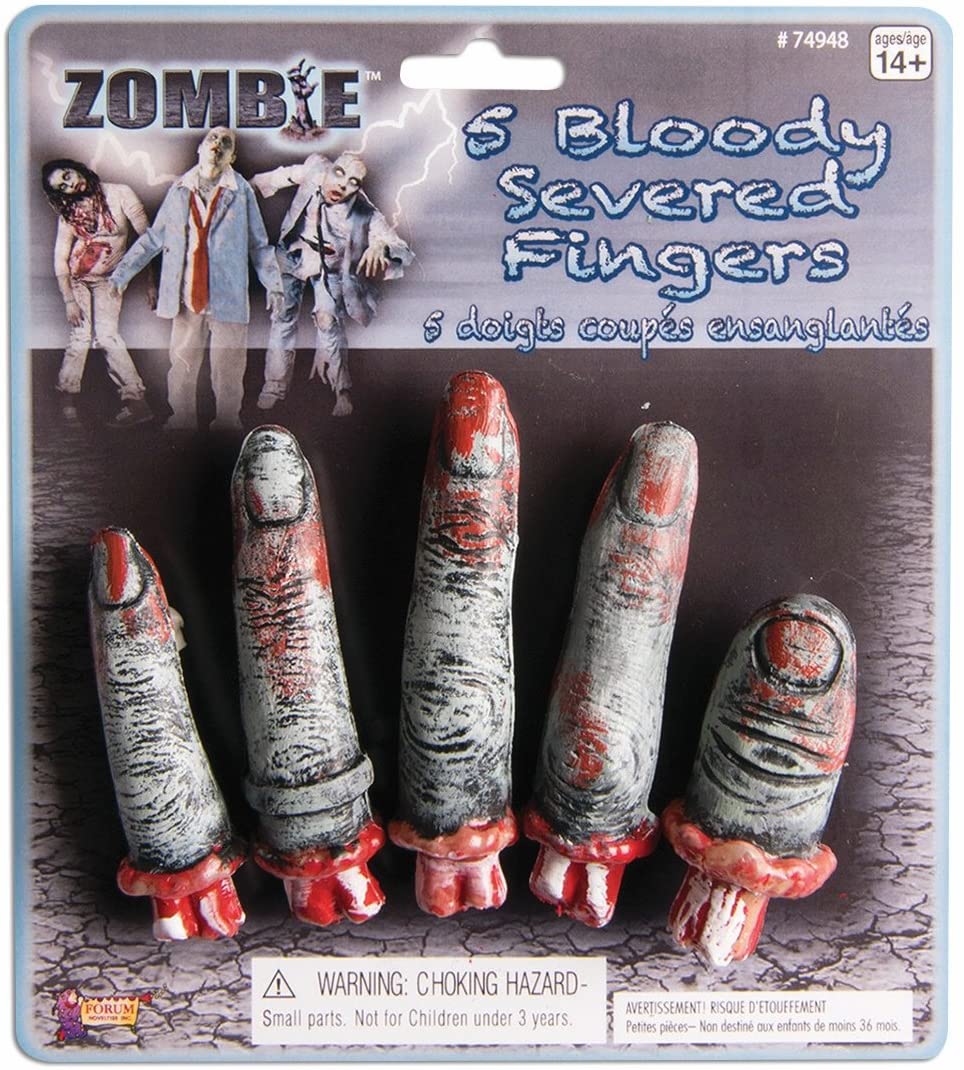 Zombie Finger Set (5 Piece), Multicolor