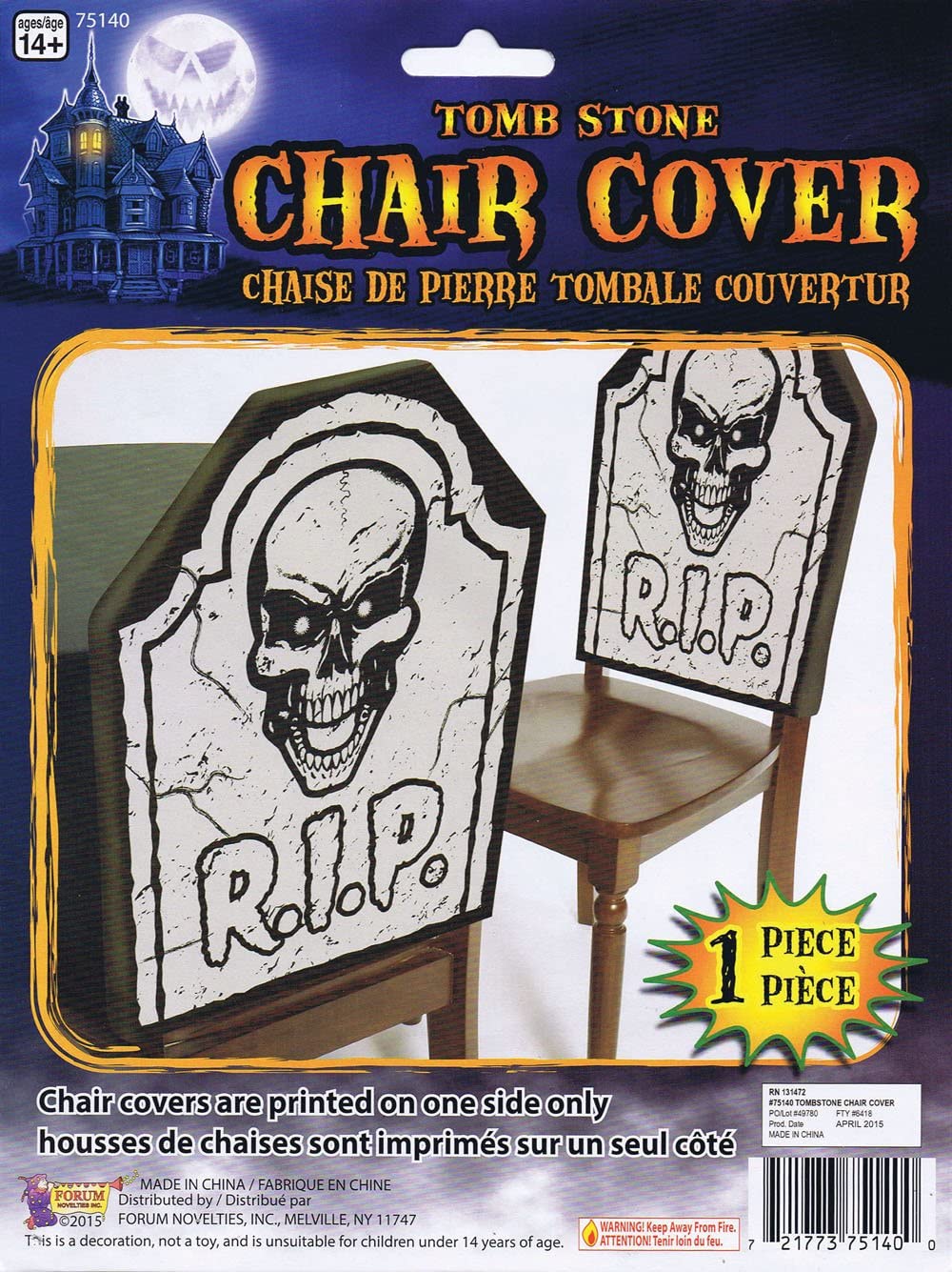 Tomb Stone Skull Chair Cover
