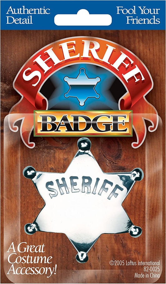 Cowboy Sheriff Engravable Costume Badge, Silver