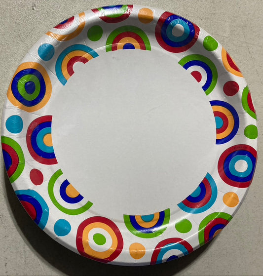 Circle & Dots Luncheon Paper Napkins & Plates