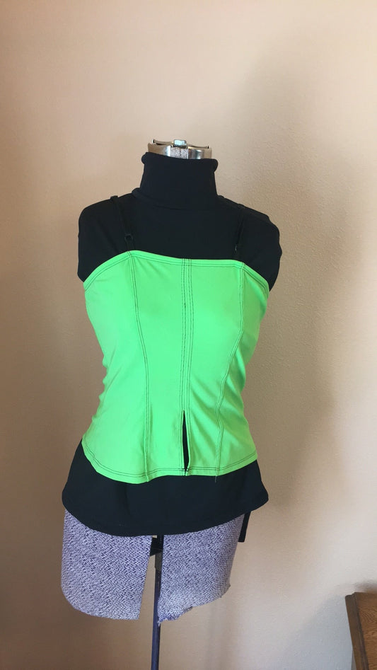 Body Wrappers Lime Green Camisole Corset Top Ladies Medium #7212