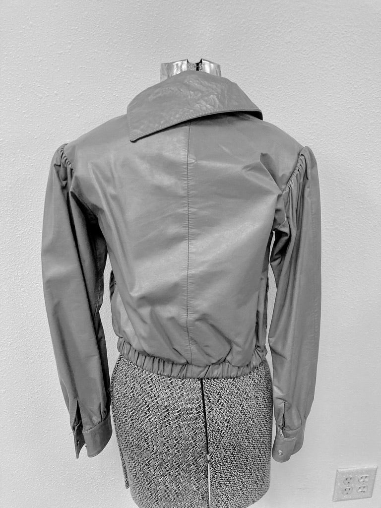 Vintage Leather 80's Grey Ladies 1980's Jacket Size 7