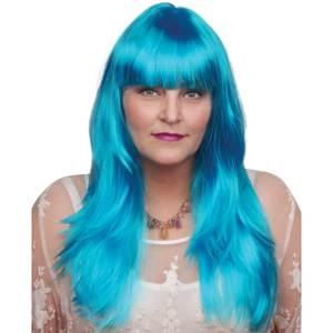 Women's Long Wig w/Bangs Neon Pink or Blue