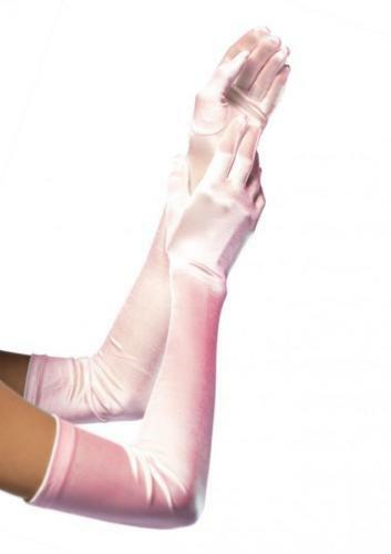 Satin Long Women's Adult Costume Gloves Pink