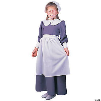Pilgrim Girl Gray Costume w/ Bonnet - Medium 8 - 10