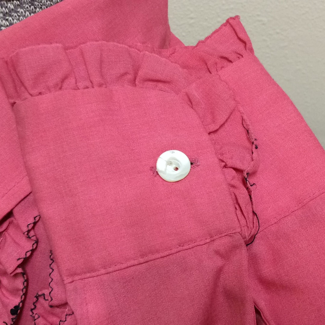Tuxedo Ruffled Front Men's Pink Vintage Rental Shirt For Sale