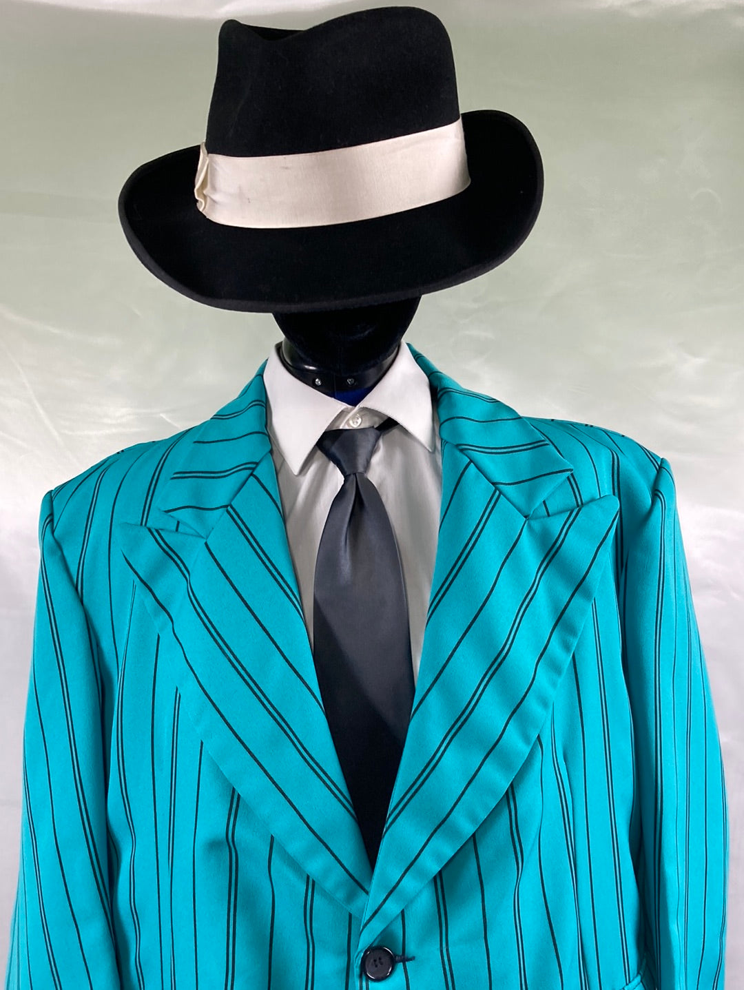 Zoot Suit Teal Green Mobster Costume Men's XLG - Preowned