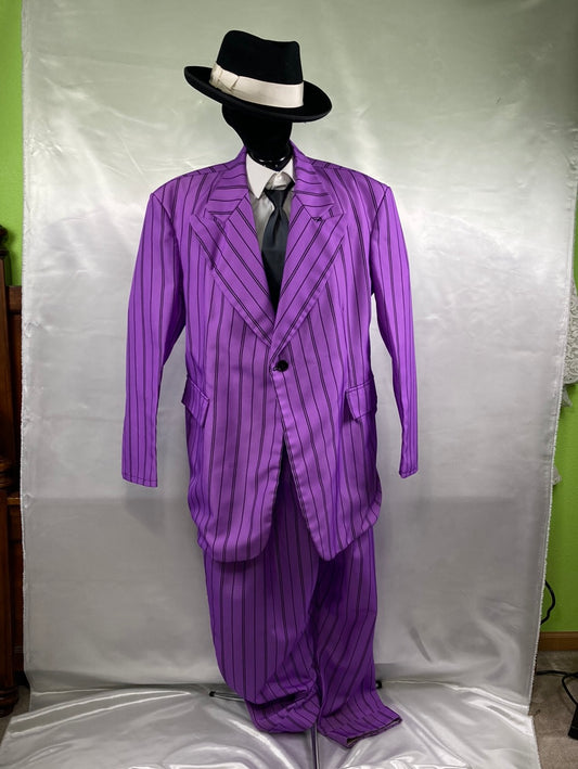 Zoot Suit Purple Mobster Costume Men's XLG - Preowned
