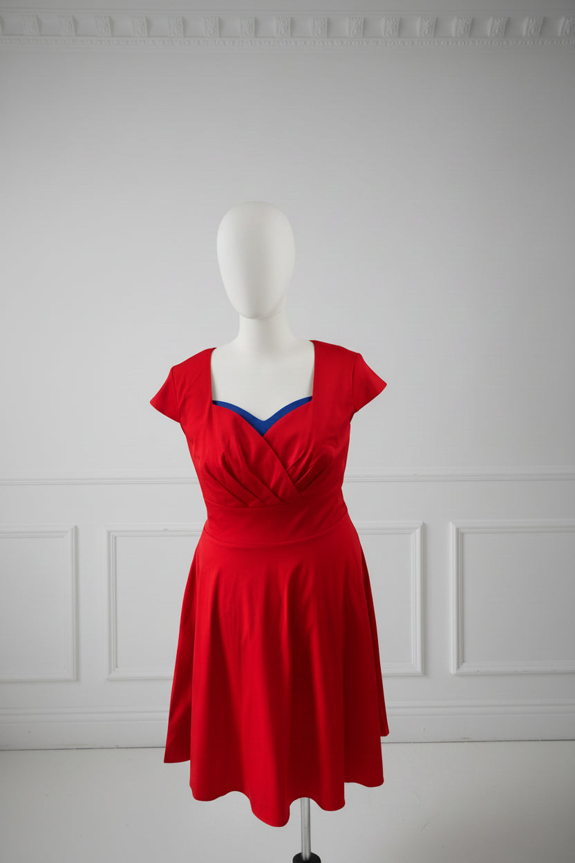 1950's style Vintage Ladies XLG Red Swing Dress
