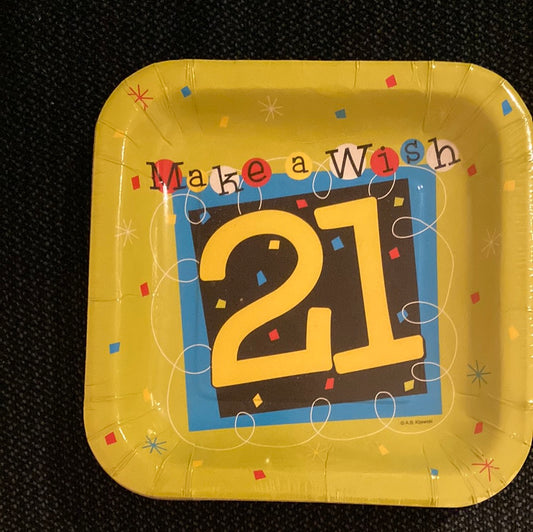 21st Make a Wish Beverage Paper Napkin & Luncheon Plates