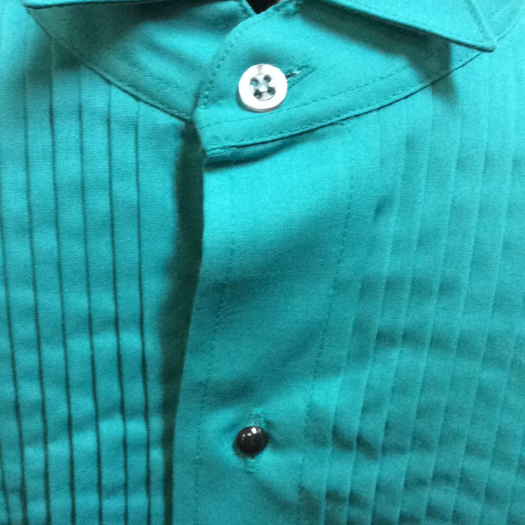 Tuxedo Shirt -Pique Bib Front Men's LS Green Shirt