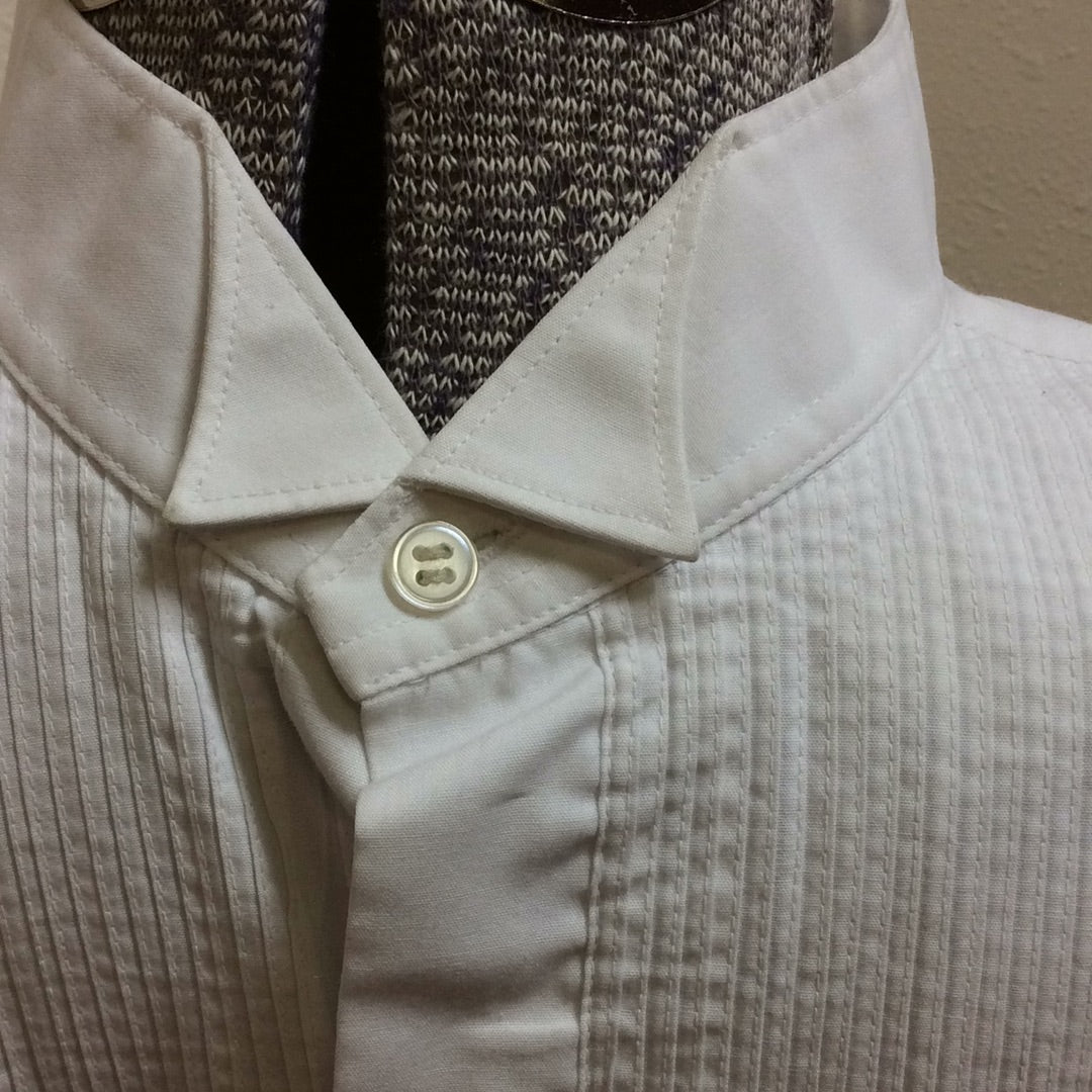 Tuxedo Shirt -Pleated / Pique Bib Front Men's White - Rental For Sale #2