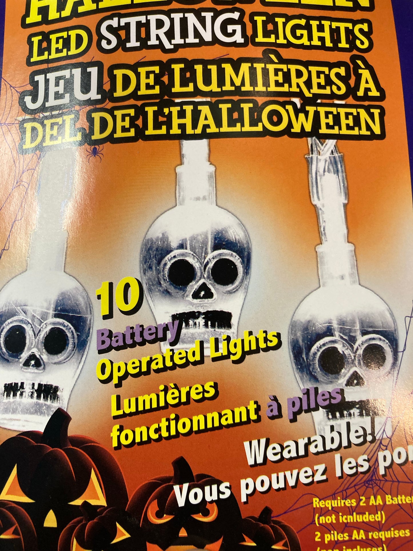 LED Halloween Mini String Lights - Skeleton
