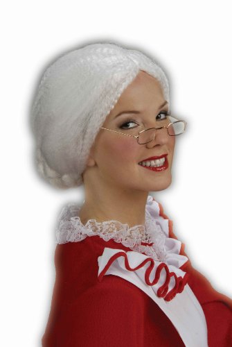 Rectangular Wire Rim Santa, Steampunk Clear lens Glasses Costume Accessory