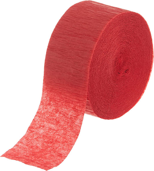 Red Crepe Paper Streamers 81' ft x. 1.75" - 1 per package
