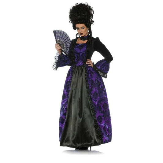 Eerie Marie Victorian, Gothic Antoinette Black Purple Womens Large Costume