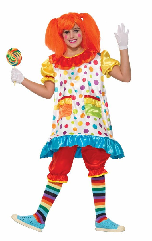 Wiggles The Clown Costume Hoop Dress Child Girls Polka Dots Small 4 -6